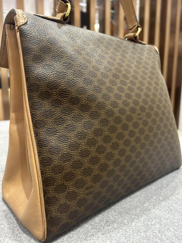 CELINE マカダム柄ハンドバッグ