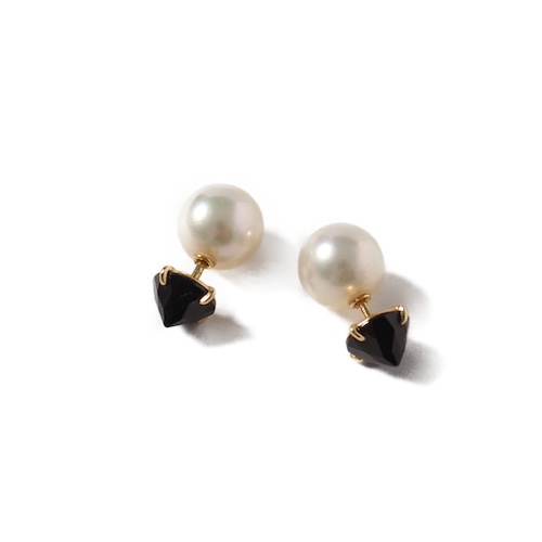 ［TASAKI］<br>“refined rebellion black spinel Earrings”