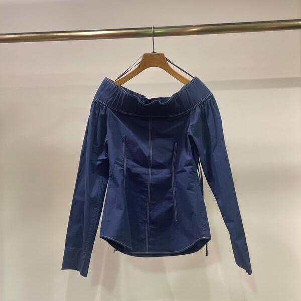 CEDRIC CHARLIER ブラウス 40(M位) 青