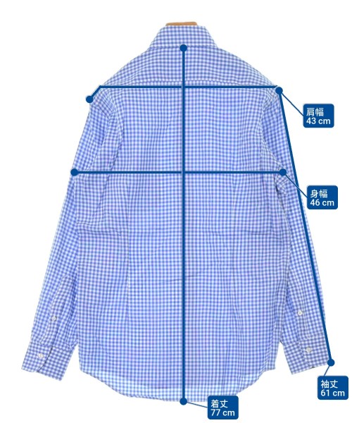 EDIFICE（エディフィス）カジュアルシャツ 青 サイズ:39(M位) メンズ/2200537088054