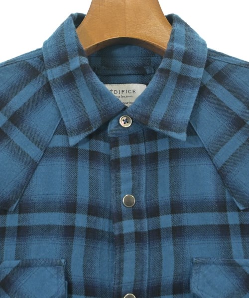 EDIFICE（エディフィス）カジュアルシャツ 青 サイズ:48(L位) メンズ/2200627999017