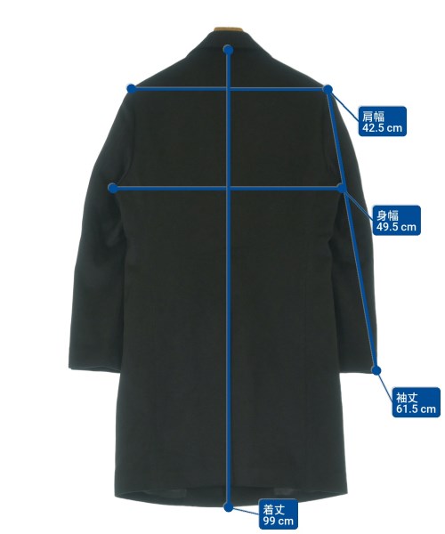 EDIFICE（エディフィス）チェスターコート 黒 サイズ:42(XS位) メンズ/2200670951024