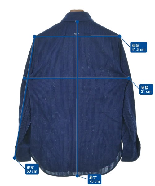 EDIFICE（エディフィス）カジュアルシャツ 青 サイズ:38(M位) メンズ/2200652799118