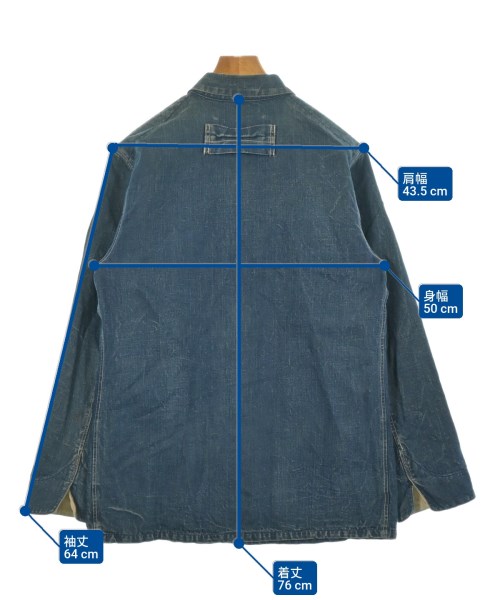 BLUE BLUE（ブルーブルー）カバーオール 紺 サイズ:2(M位) メンズ/2200623509012