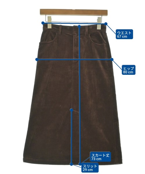 さららページ　Mサイズ MACPHEE（マカフィー）ロング・マキシ丈スカート 茶 サイズ:34(S位