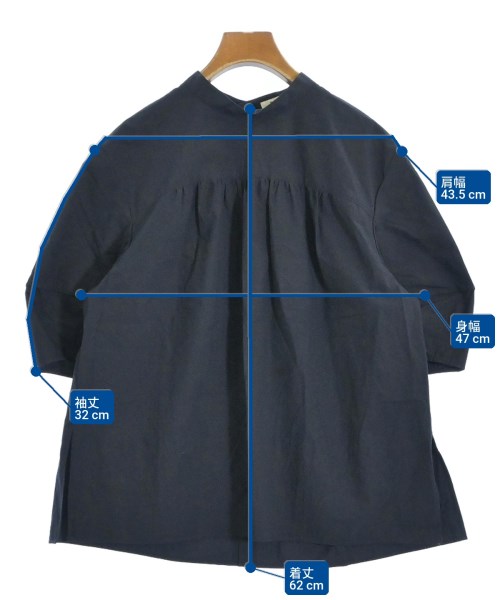 MACPHEE（マカフィー）ブラウス 紺 サイズ:36(M位) レディース/2200672154348