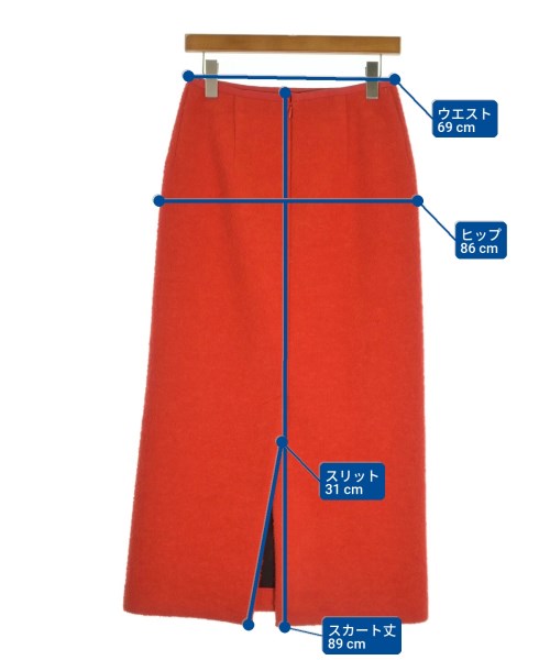 MACPHEE（マカフィー）ロング・マキシ丈スカート 赤 サイズ:36(M位) レディース/2200673912039