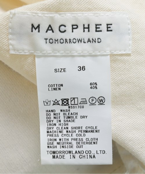 MACPHEE（マカフィー）オールインワン/サロペット ベージュ サイズ:36(M位) レディース/2200663686100