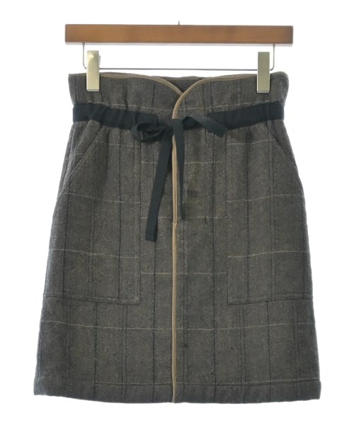 MACPHEE(マカフィー)ひざ丈スカート 茶 サイズ:34(S位)/2200664540036