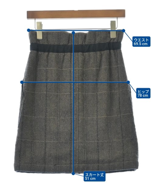 MACPHEE（マカフィー）ひざ丈スカート 茶 サイズ:34(S位) レディース/2200664540036