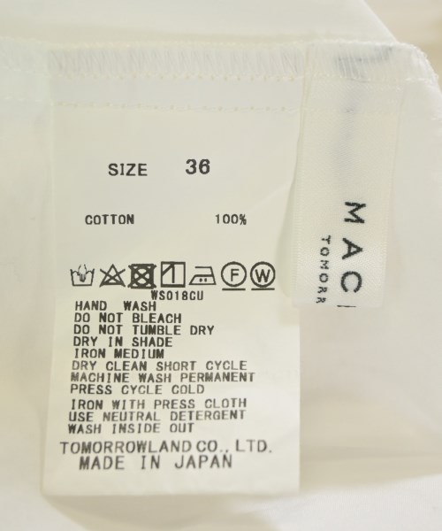 MACPHEE（マカフィー）カジュアルシャツ 白 サイズ:36(M位) レディース/2200667932043