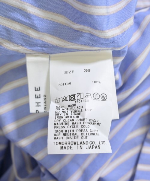 MACPHEE（マカフィー）カジュアルシャツ 青 サイズ:36(M位) レディース/2200728019072
