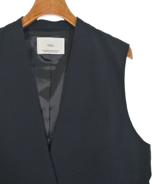 INED（イネド）ノーカラージャケット 紺 サイズ:9(M位) レディース/2200653402048