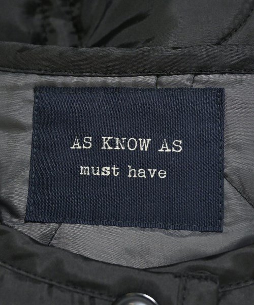 as know as（アズ　ノウ　アズ）ダウンコート 黒 サイズ:F レディース/2200674336018