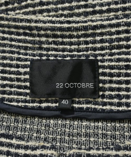 22 OCTOBRE（ヴァンドゥオクトーブル）ノーカラージャケット 黒 サイズ:40(M位) レディース/2200648638049