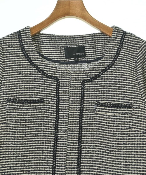 22 OCTOBRE（ヴァンドゥオクトーブル）ノーカラージャケット 黒 サイズ:40(M位) レディース/2200648638049