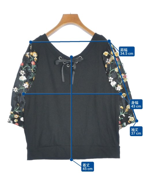 OLIVE des OLIVE（オリーブデオリーブ）Tシャツ・カットソー 黒 サイズ:F レディース/2200651687133