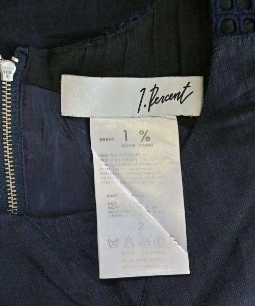 1%（イチパーセント）ワンピース 紺 サイズ:2(M位) レディース/2200665984013