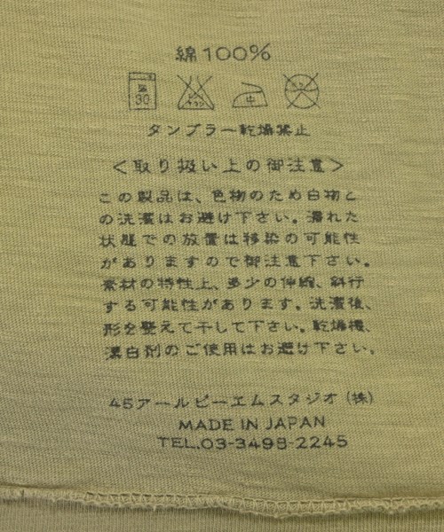 45R（フォーティーファイブアール）Tシャツ・カットソー カーキ サイズ:3(L位) メンズ/2200623081211