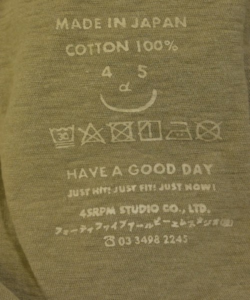 45R（フォーティーファイブアール）Tシャツ・カットソー カーキ サイズ:3(L位) メンズ/2200704865075