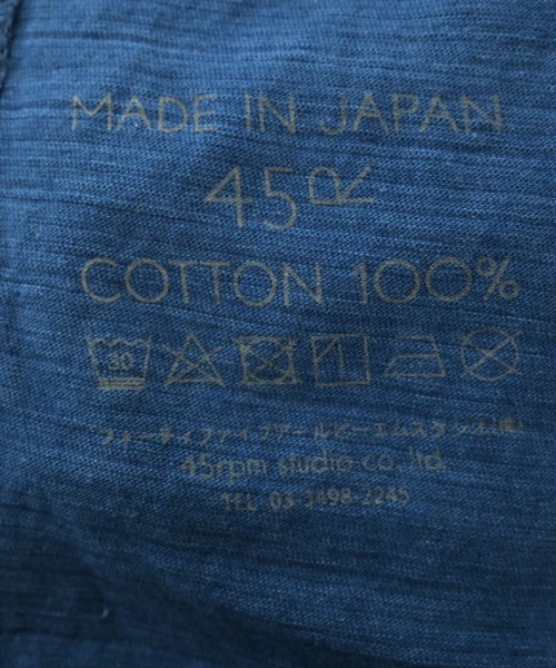 45R（フォーティーファイブアール）Tシャツ・カットソー 青 サイズ:0(F) メンズ/2200653614182