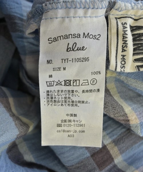 Samansa Mos2（サマンサモスモス）シャツワンピース 青 サイズ:M レディース/2200605860032