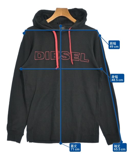 DIESEL（ディーゼル）パーカー 黒 サイズ:M メンズ/2200559772146