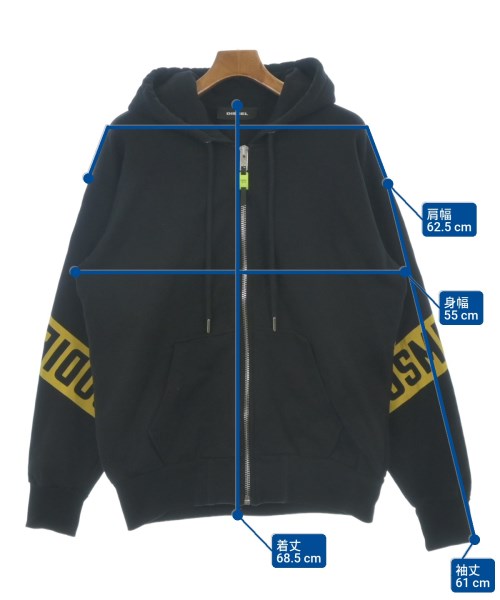 DIESEL（ディーゼル）パーカー 黒 サイズ:S メンズ/2200634797040