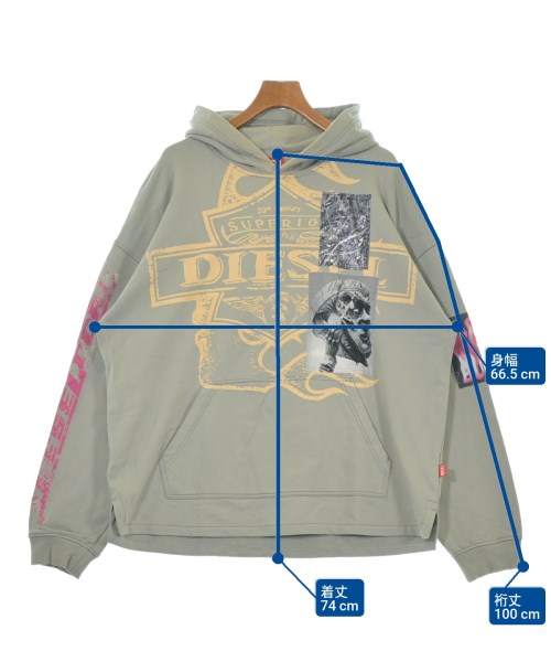 DIESEL（ディーゼル）パーカー グレー サイズ:3XL メンズ/2200636722019