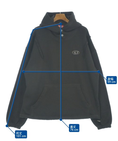 DIESEL（ディーゼル）パーカー 黒 サイズ:L メンズ/2200640488024