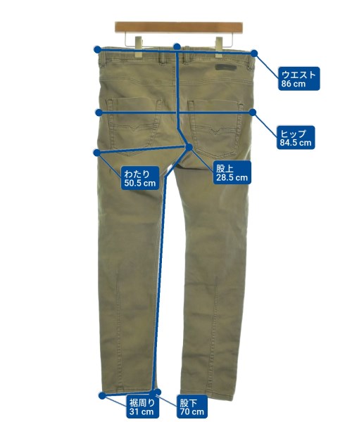 DIESEL（ディーゼル）デニムパンツ カーキ サイズ:28(S位) メンズ/2200621636055