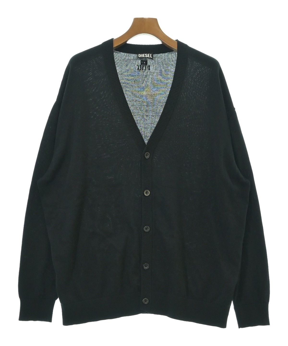 DIESEL ディーゼル　Vネックカーディガン ブラック DIESEL（ディーゼル）カーディガン 黒 サイズ:XL メンズ/2200622611037