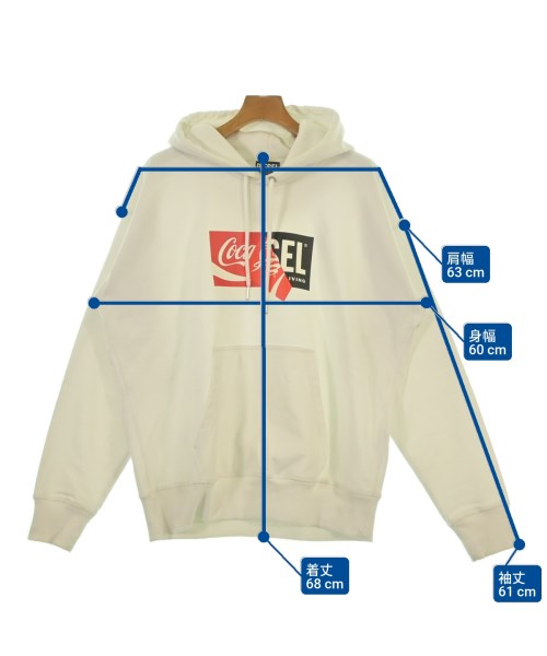 DIESEL（ディーゼル）パーカー 白 サイズ:L メンズ/2200629713130