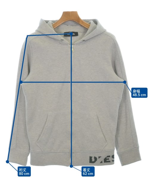 DIESEL（ディーゼル）パーカー グレー サイズ:S メンズ/2200631928065