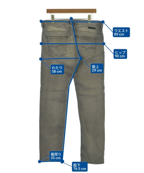 DIESEL（ディーゼル）デニムパンツ グレー サイズ:34(XL位) メンズ/2200616559109