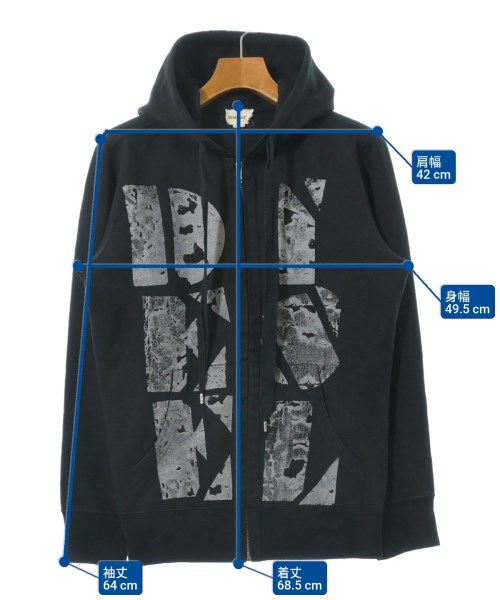 DIESEL（ディーゼル）パーカー 黒 サイズ:S メンズ/2200632823055