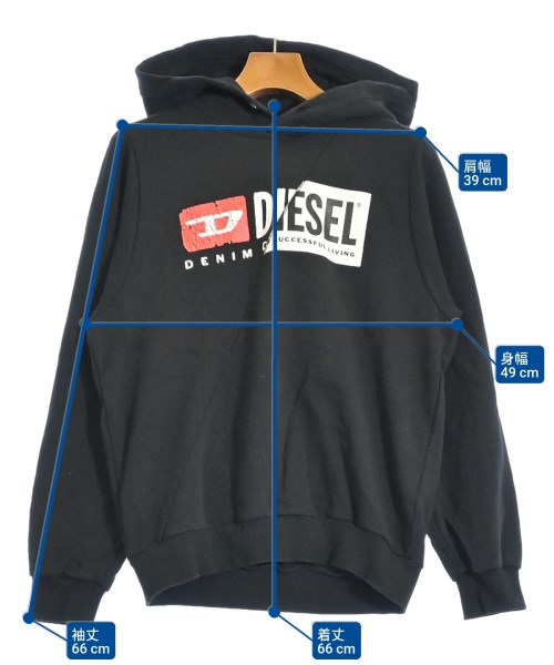 DIESEL（ディーゼル）パーカー 黒 サイズ:XS メンズ/2200613191203
