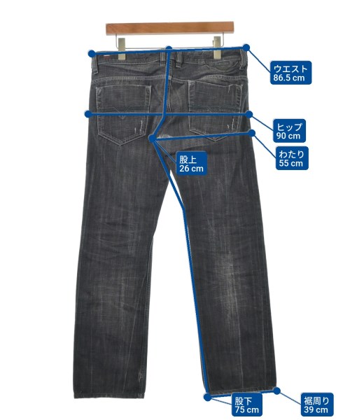 DIESEL（ディーゼル）デニムパンツ 黒 サイズ:30(M位) メンズ/2200620538053