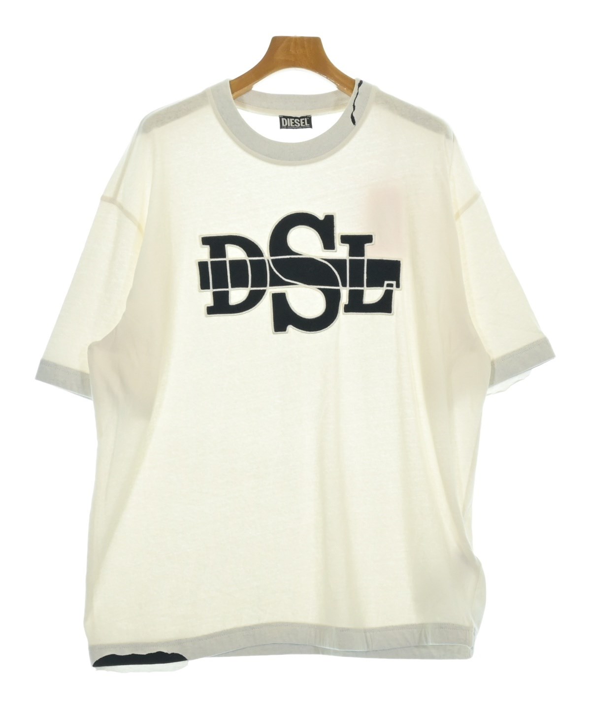 DIESEL ディーゼル Tシャツ・カットソー M 白 【古着】【中古】【送料無料】 DIESEL（ディーゼル）Tシャツ・カットソー 白 サイズ:L メンズ