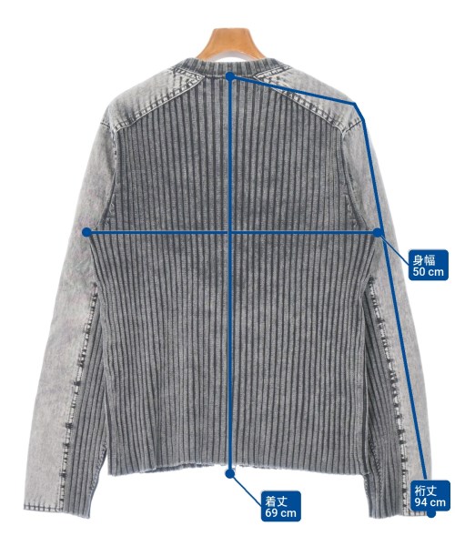 DIESEL（ディーゼル）カーディガン グレー サイズ:M メンズ/2200675898010