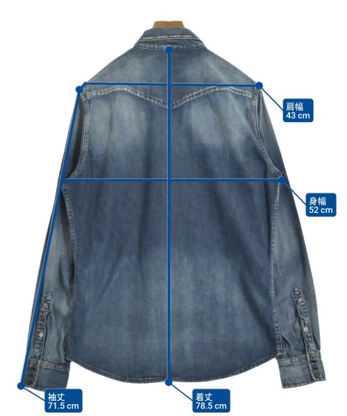 DIESEL（ディーゼル）カジュアルシャツ 青 サイズ:XL メンズ/2200675344043