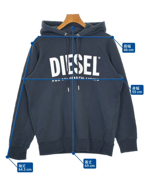 DIESEL（ディーゼル）パーカー 紺 サイズ:M メンズ/2200676675061