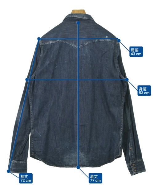 DIESEL（ディーゼル）カジュアルシャツ 紺 サイズ:XL メンズ/2200674884038