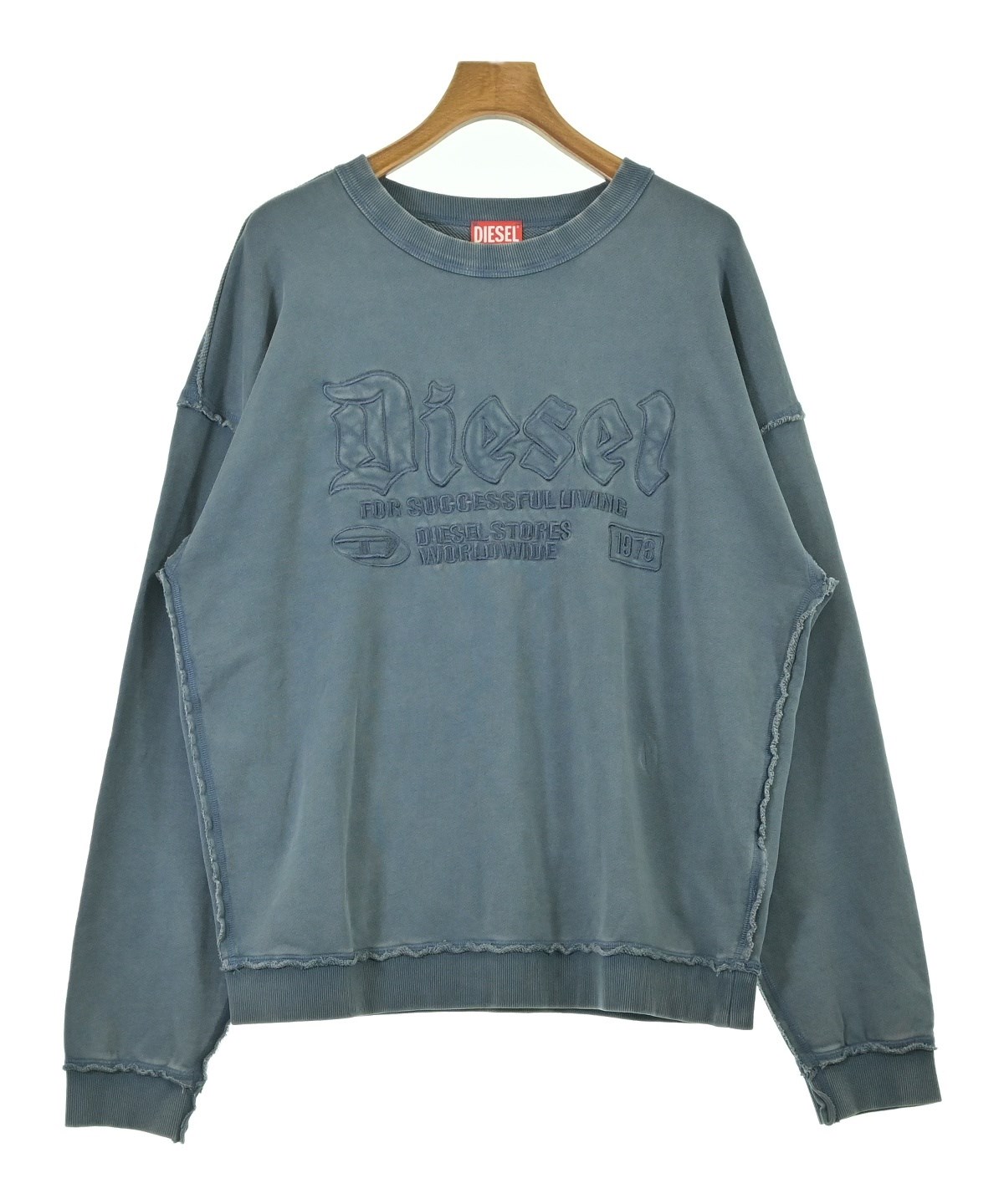 DIESEL ディーゼル ブルー×グレー タイダイ柄 スウェット L DIESEL（ディーゼル）スウェット 青 サイズ:L メンズ/2200693897200