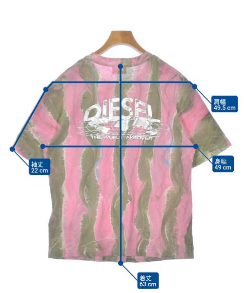 DIESEL（ディーゼル）Tシャツ・カットソー ピンク サイズ:S メンズ/2200659104038