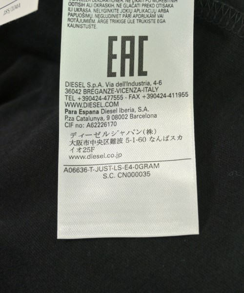 DIESEL（ディーゼル）Tシャツ・カットソー 黒 サイズ:XL メンズ/2200708680063
