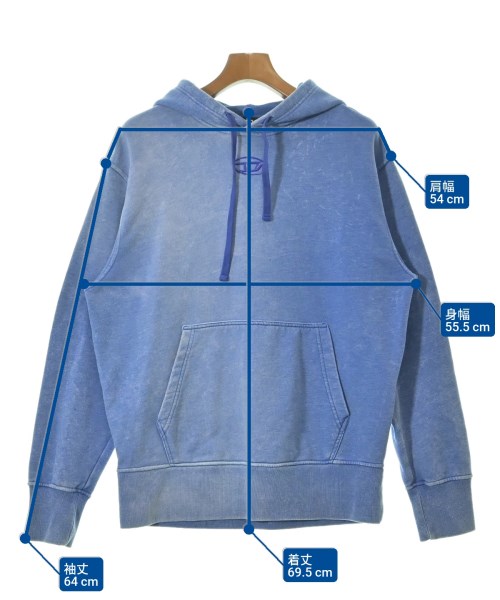 DIESEL（ディーゼル）パーカー 青 サイズ:XS メンズ/2200643820043