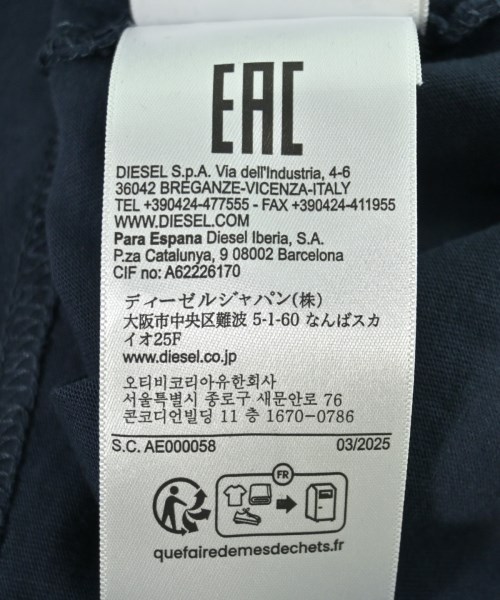DIESEL（ディーゼル）Tシャツ・カットソー 紺 サイズ:L メンズ/2200707830018