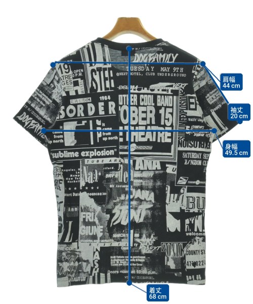 DIESEL（ディーゼル）Tシャツ・カットソー 黒 サイズ:S メンズ/2200708136041
