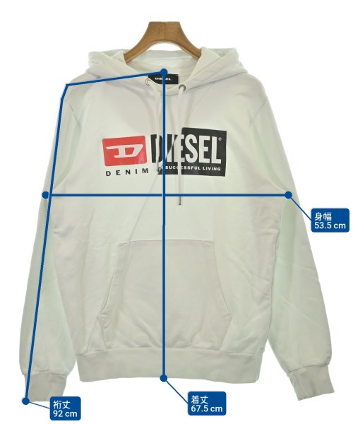 DIESEL（ディーゼル）パーカー 白 サイズ:M メンズ/2200668176033